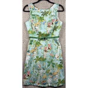 Sangria Tropical Sundress Women 10 Beach Resort Hawaiian A Line Dress